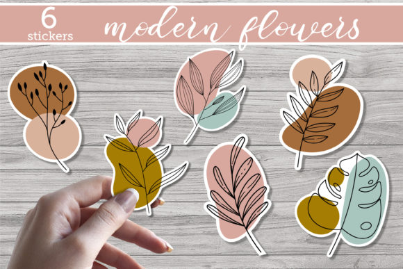 Download Modern Flowers - Printable Stickers - Flowers Collection