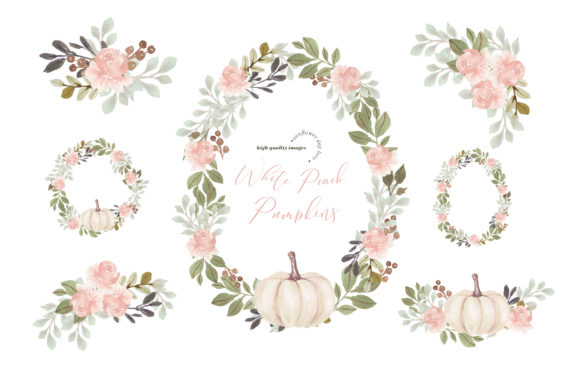 Download Floral Frame Modern Flowers Pumpkin - Flowers Collection