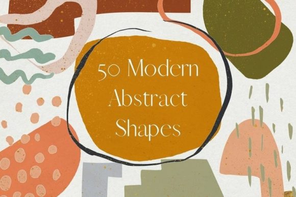 Download 50 Boho Texture Abstract Shapes Clipart - Abstract shapes Collection