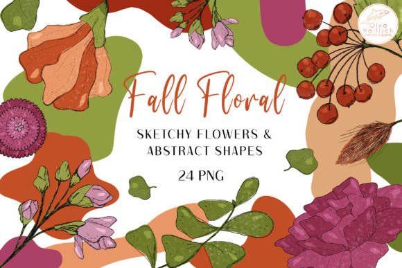 Download Fall Flowers, Abstract Shapes Clipart - Flowers Collection