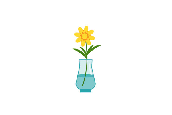 Download Spring Yellow Flowers in Vase Flat Icons - Flowers Collection