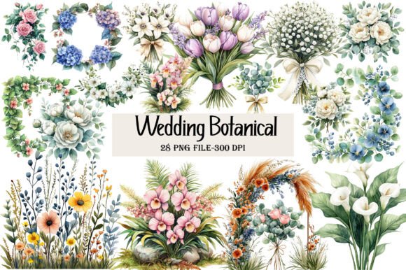 Download Wedding Botanical Clipart Bundle - Botanical Collection