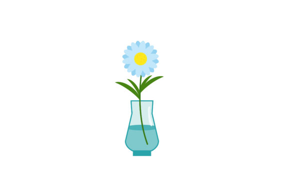 Download Spring Blue Flowers in Vase Flat Icons - Flowers Collection