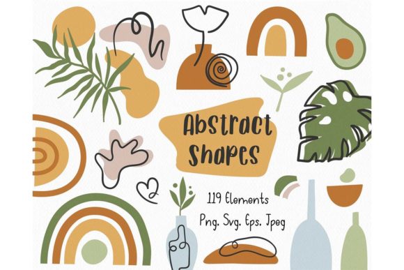 Download Boho Abstract Shapes SVG Cricut Bundle - Abstract shapes Collection