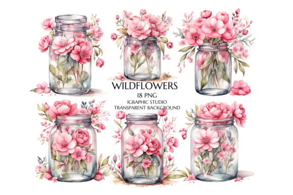 Download Watercolor Pink Flowers in Vase - Flowers Collection