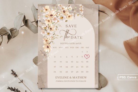 Download Neutral Wildflowers Boho Arch Save Date - Flowers Collection
