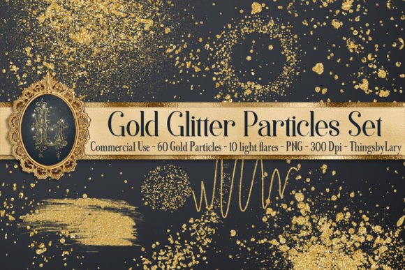 Download Gold Glitter Particles Overlays PNG - Glitter Collection