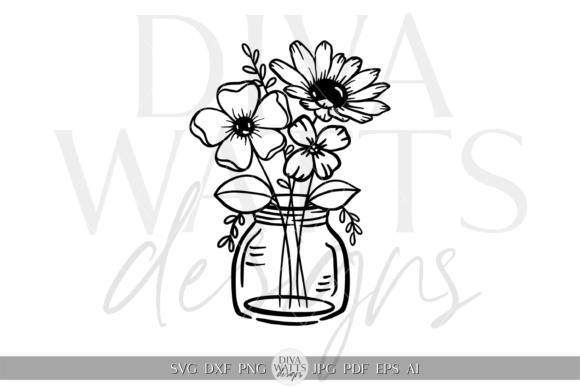 Download Flowers in Vase Silhouette Clipart SVG - Flowers Collection