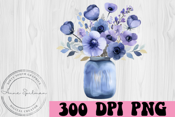 Download Purple Flowers in Vase Watercolor - Flowers Collection