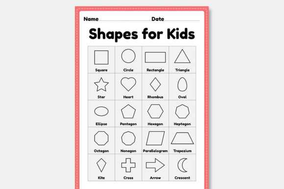 Download Printable Shapes for Preschool Kids - Printable shapes Collection