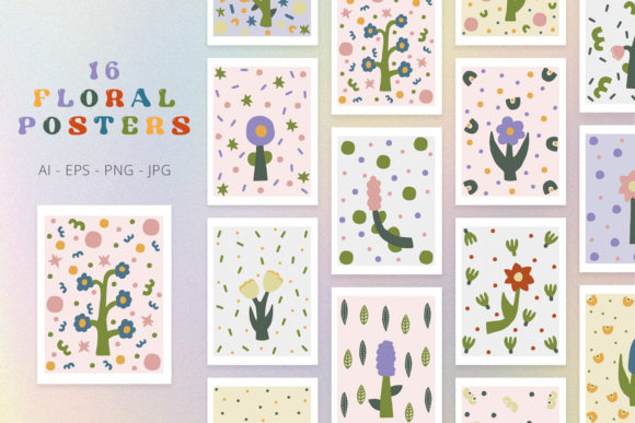 Download Modern Flowers Vector Posters - Flowers Collection
