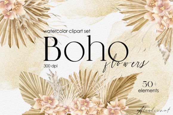 Download Boho Flowers Watercolor Clipart| Floral - Flowers Collection